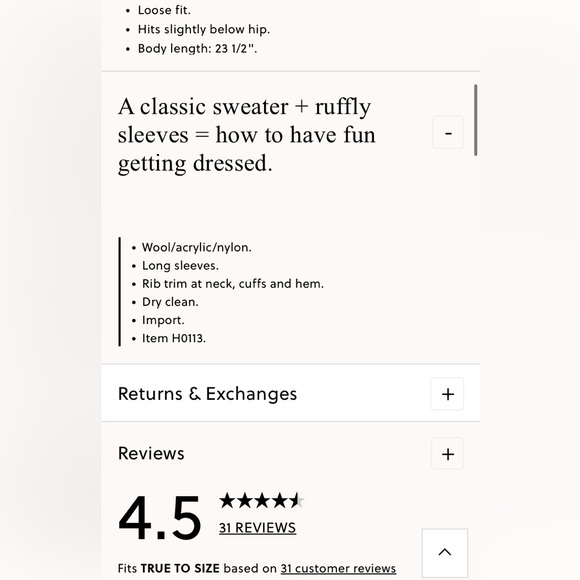 NWT J. Crew Tiered Ruffled Sleeve Gray Knit Wool Sweater Small Gray - Picture 2 of 6